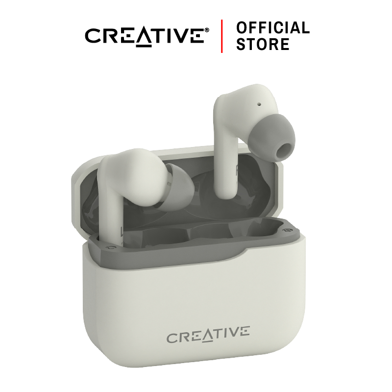 CREATIVE หูฟัง Zen Air Plus (สีครีม) หูฟังอินเอียร์แบบ True Wireless น้ำหนักเบา พร้อมด้วย Bluetooth® LE Audio
