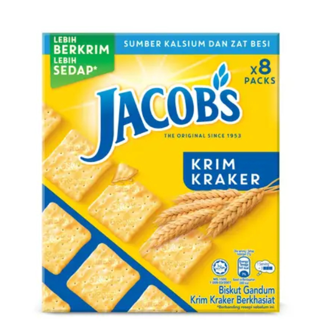 จาคอบส์ แครกเกอร์ข้าวสาลี ออริจินัล 240 กรัม - Cracker Cream Original 240g Jacob's brand