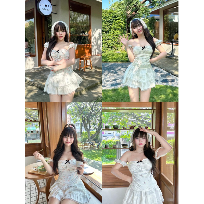 Nusa style เสื้อปาดไหล่ลายดอก 🧸