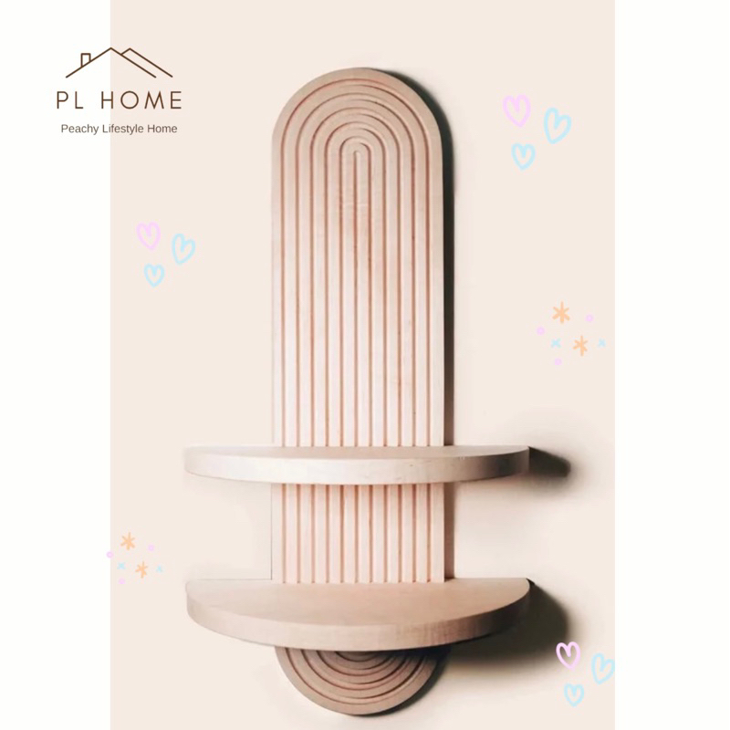 PL46 พร้อมส่ง ชั้นวางของติดผนัง วางของอเนกประสงค์ ต้นไม้ ทำจากไม้ยางพาราเกรดA สวยงาม แข็งแรง