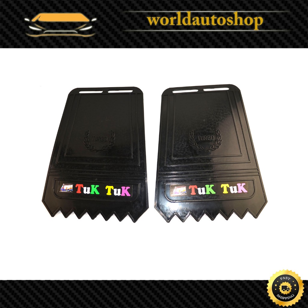 แผ่นยางบังโคลน บังโคลน ยางบังโคลนหลัง ท้าย รุ่นทั่วไป เขียน TUKTUK 1 ชุด 2 ชิ้น  PV พลาสติกแข็ง