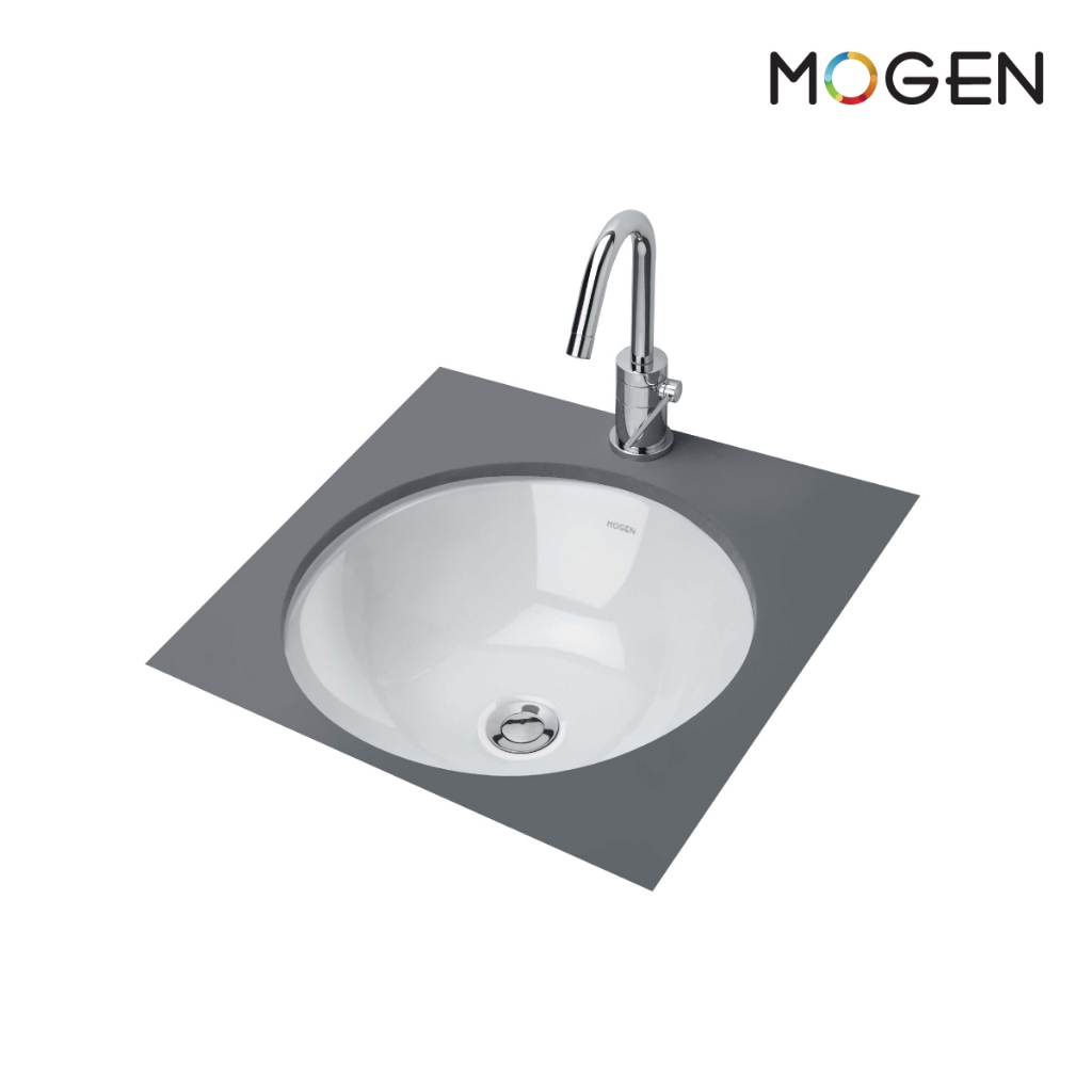 MA185 อ่างล้างหน้า ชนิดฝังใต้เคาน์เตอร์ สีขาว MOGEN