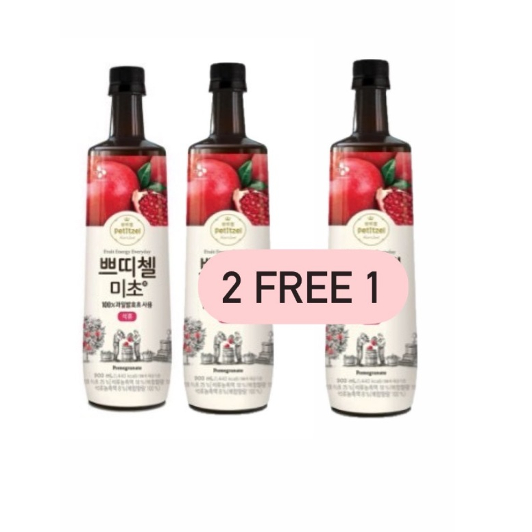 โปรโมชั่น 2 แถม 1 cj petitzel micho ไซเดอร์ผลไม้ ไม่มีคอลเลสเตอรอล รสทับทิม  900ml 쁘띠첼 미초