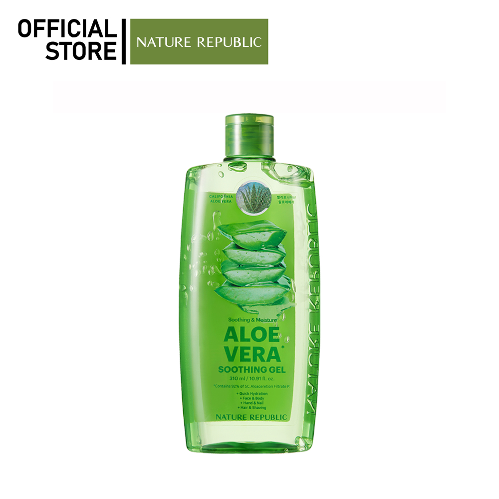 NATURE REPUBLIC SOOTHING & MOISTURE ALOE VERA 92% SOOTHING GEL (310ml) เจลว่านหางจระเข้