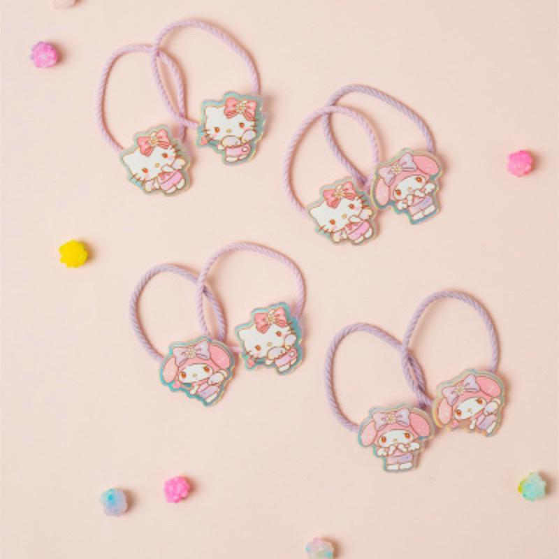 daiso • ยางรัดผม kitty / mymelody 2 pcs
