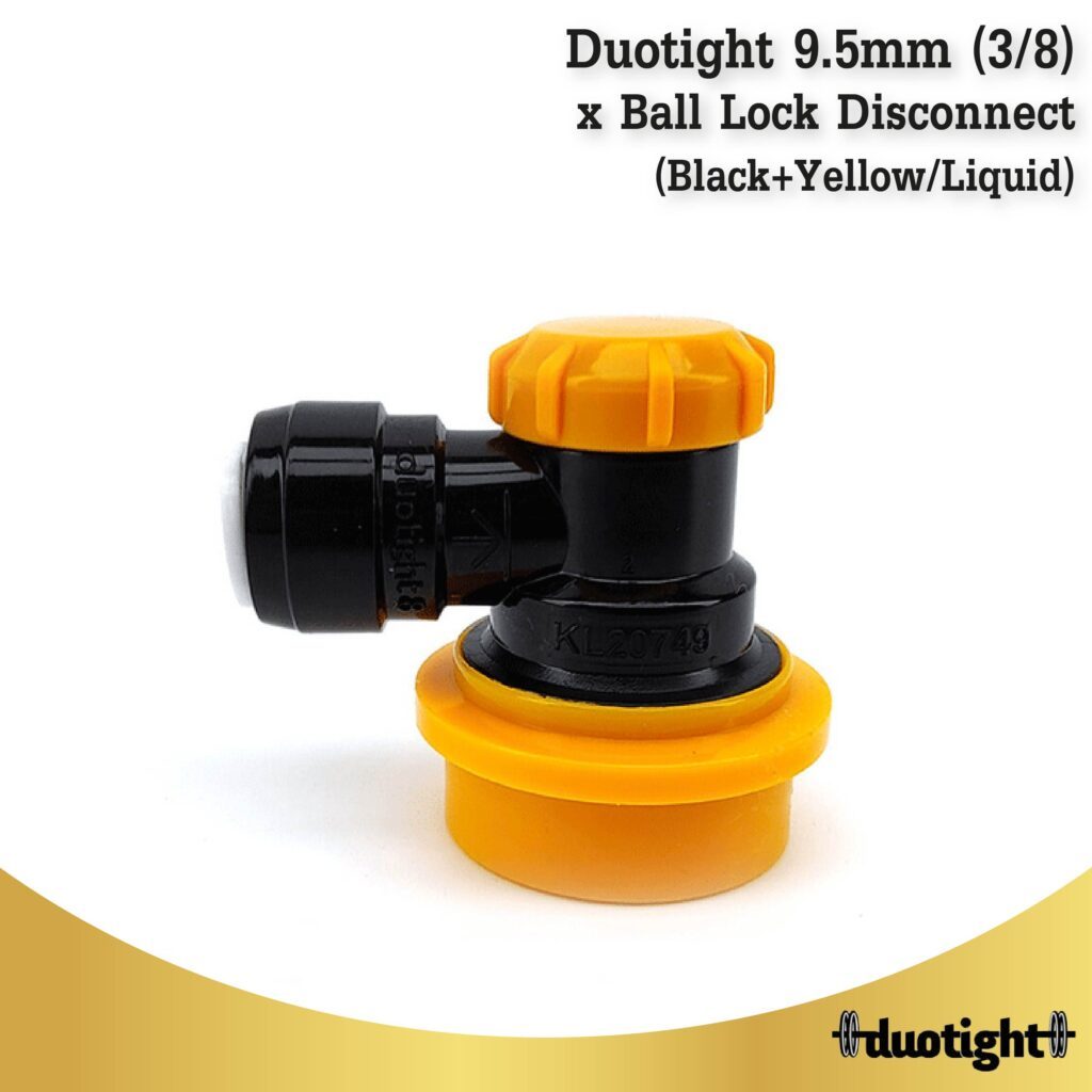 duotight 9.5mm (3/8) x Ball Lock Disconnect (Black + Yellow/Liquid)
