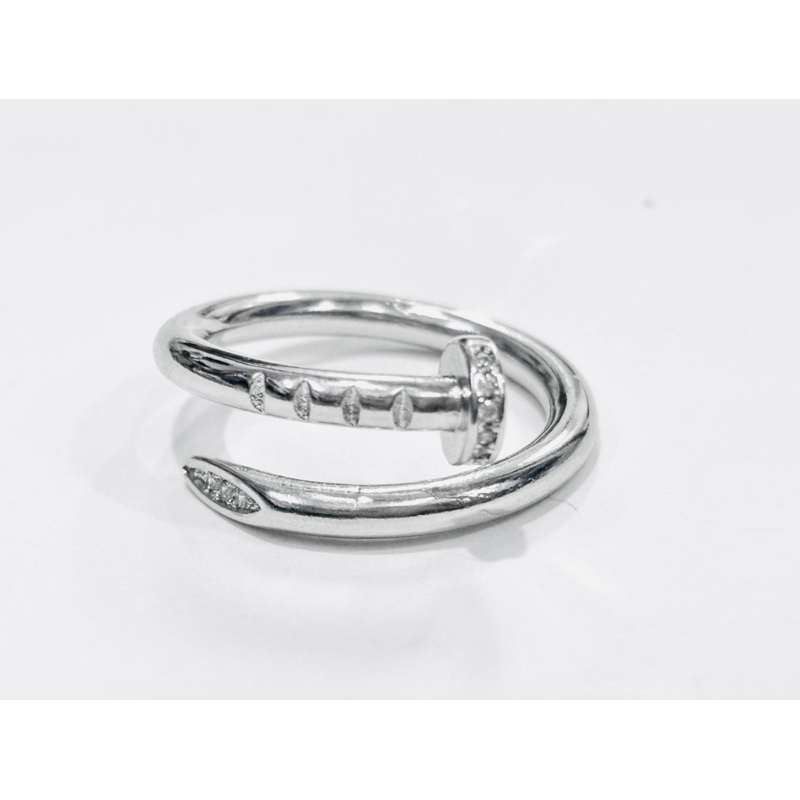 แหวนตะปูนำโชค แหวนตะปูคาร์เทียร์ รุ่นสลิม ไม่ปั้มหัว แหวนฟรีไซส์ แหวนสแตนเลส ไม่ลอกไม่ดำ