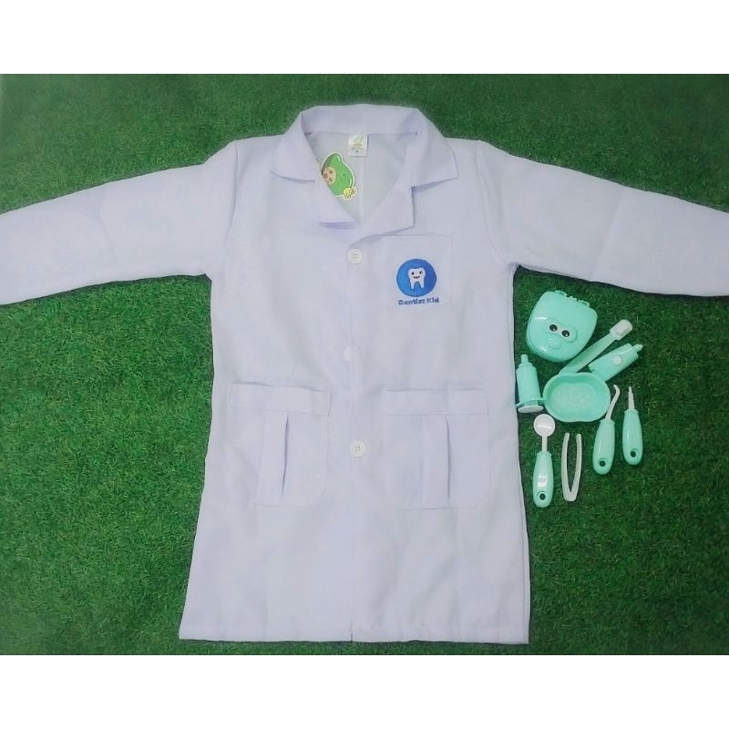ชุดหมอฟันเด็ก Dentist Kids ชุดทัตแพทย์เด็ก พร้อม ของเล่นอุปกรณ์ทำฟัน น้อง3-8ปี พร้อมส่งเสื้อกราว์ทัตแพทย์ Dentist Kids