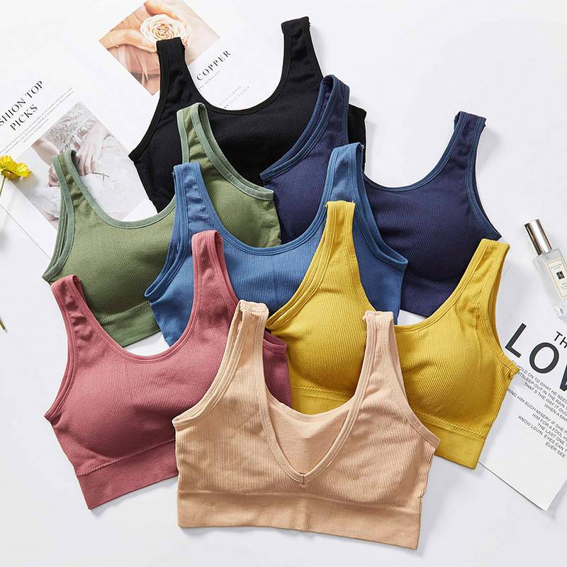 [ส่งจากไทย] 𝙎𝙩𝙪𝙙𝙞𝙤𝘽𝙧𝙖 #bra-115 สปอร์ตบรา ครอปทอป หลังตัววี back-v