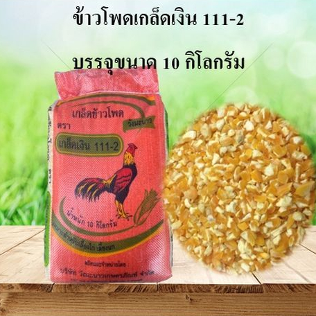 เกล็ดข้าวโพด ข้าวโพดซีก ข้าวโพดบด ตราเกล็ดเงิน111-2 (10kg)