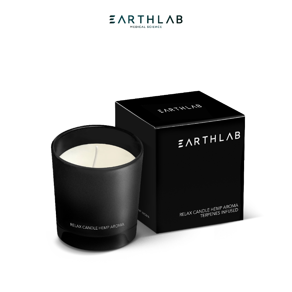 ห้ามซื้อของแถม Earth Lab Relax Candle Hemp Aroma เทียนหอม ไขถั่วเหลือง เฮมพ์อโรม่า FG0131