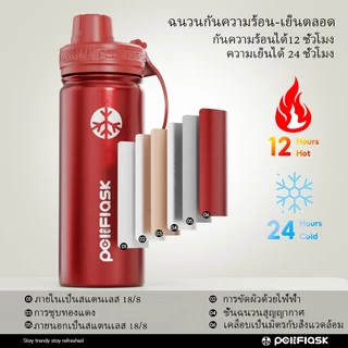 Peliflask กระติกน้ําเก็บอุณหภูมิ18oz/ 22oz/ 32oz สีไล่ระดับสี สแตนเลส304 พร้อมหูหิ้ว แก้วเก็บความร้อน/เย็น