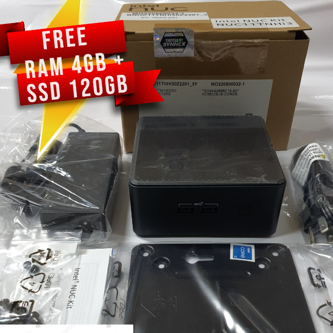 MINI PC (มินิพีซี) INTEL NUC Core i3-1115G4 แถม Free RAM 4G SSD 120GB