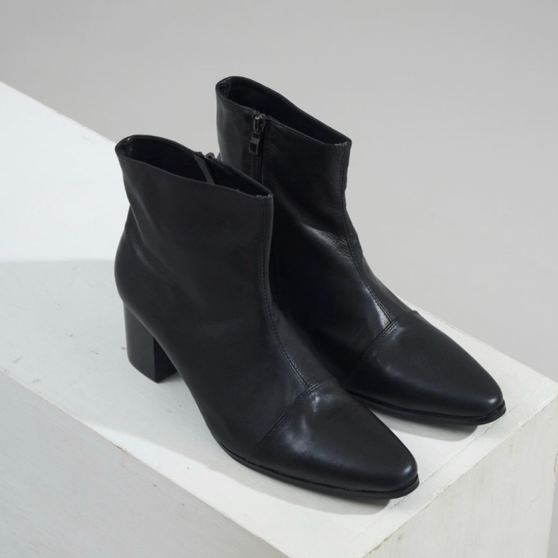 Chlesea Boots High heels 7.5cm (ซิปข้าง หนังแท้)