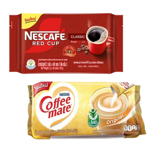 เนสกาแฟ 2กรัมx48ซอง และ คอฟฟี่เมต ครีมเทียมชนิดซอง 3กรัมx50ซอง