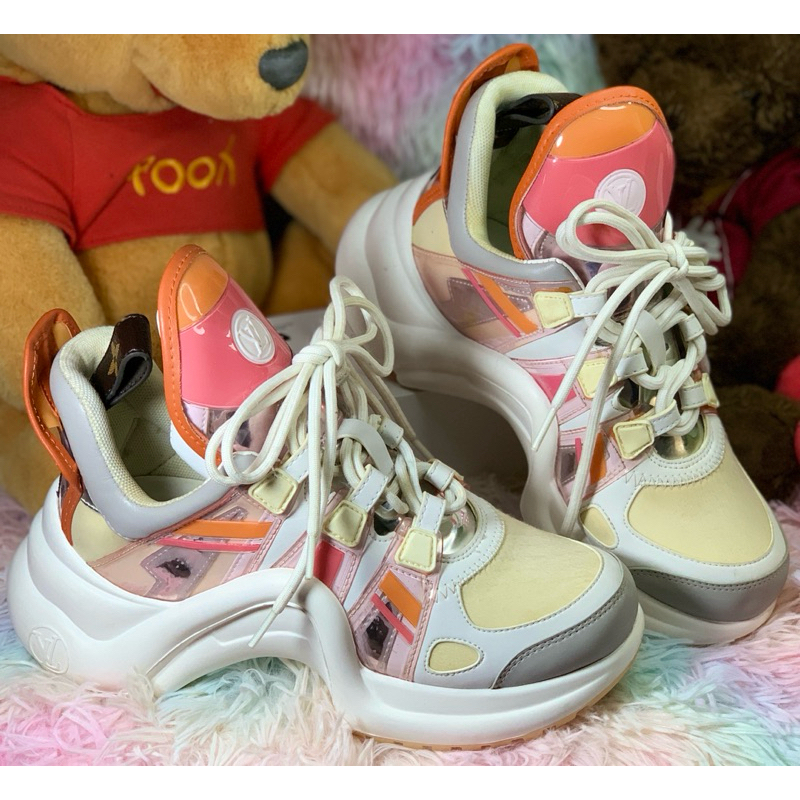 รองเท้า LV Archlight Pink Orange Grey White Trainers Sneakers size 35 มือ 2⛸️