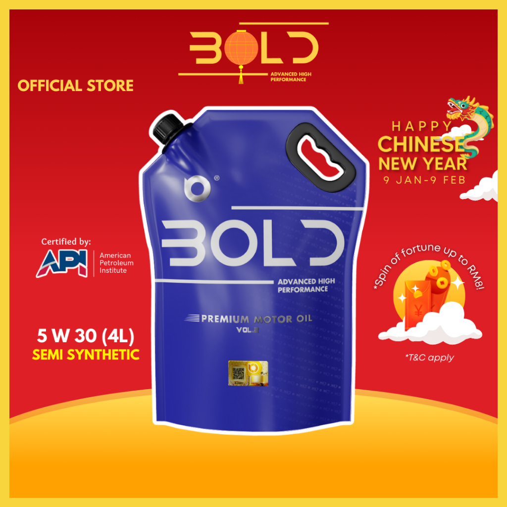 BOLD น้ำมันเครื่อง 4 ลิตร 10w40 กึ่งสังเคราะห์ เบนซิน Semi-Synthetic API
