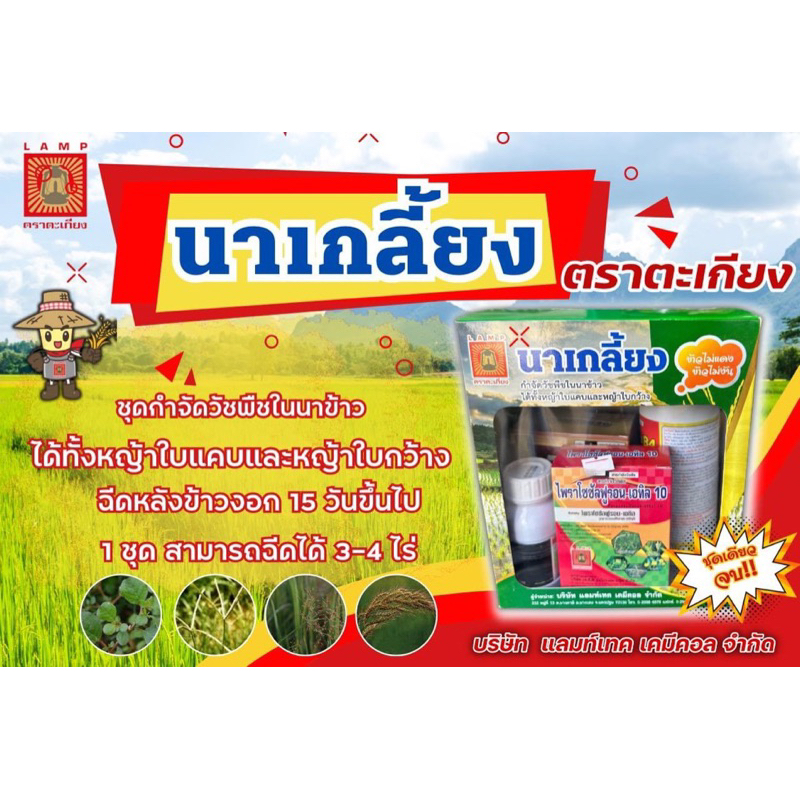 นาเกลี้ยง ชุดยาฆ่าหญ้าในนาข้าว