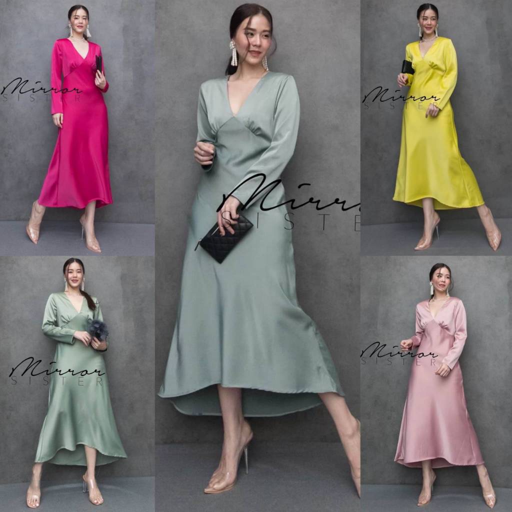 🩷🩷 MirrorSister 31015.9 MaDaMe SieRRa DReSS เดรสทรงสวย เนื้อผ้าสวยมาก SuperPremium ลุคคุณนาย สวยหรู