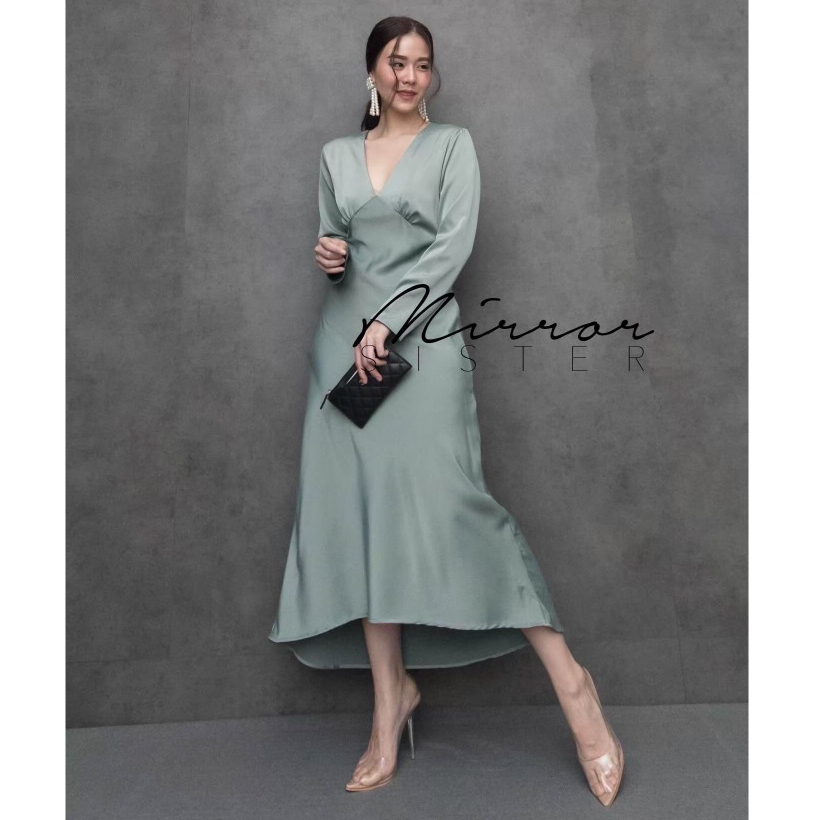 🩷🩷 MirrorSister 31015.9 MaDaMe SieRRa DReSS เดรสทรงสวย เนื้อผ้าสวยมาก SuperPremium ลุคคุณนาย สวยหรู - รูปที่ 2