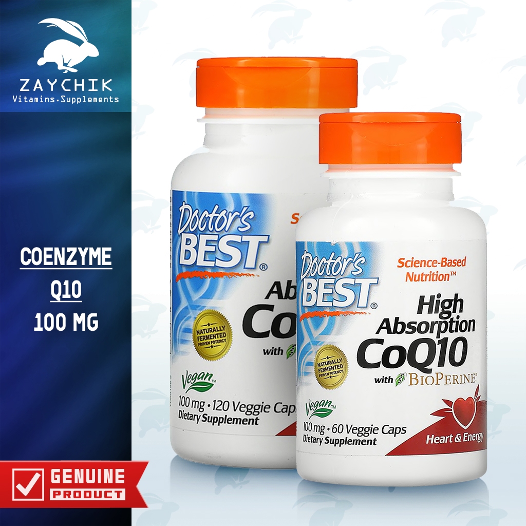 [พร้อมส่ง] Doctor's Best High Absorption CoQ10 with BioPerine 100 mg โคคิวเท็น Vegan แคปซูล [ZAYCHIK]