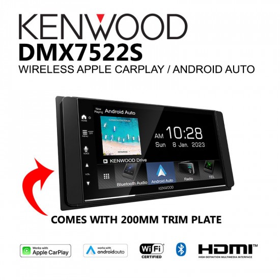 วิทยุติดรถยนต์ 2DIN KENWOOD DMX7522S ขนาด6.8นิ้ว Apple CarPlay Android Auto รองรับMIRRORLINK เฉพาะแอนดรอยด์