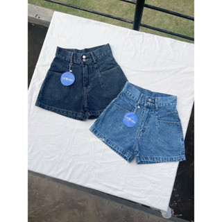 LABLUSA - LBS169 กางเกงขาสั้นกระเป๋าจีบกระดุม2เม็ดเอวสูง