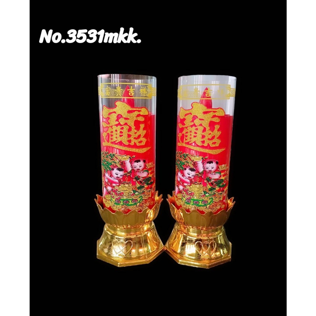 เทียนปลอม LED สีแดง ขนาด 17.2 cm. ช้ถ่าน 3A รุ่น 3531
