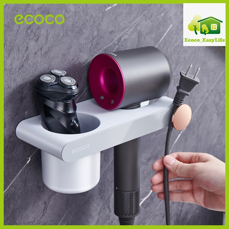 [พร้อมส่ง]ECOCO ที่แขวนไดร์เป่าผม ที่ติดผนังไม่ต้องเจาะ ชั้นวางไดร์เป่าผม แขวนไดร์เป่าผม dyson