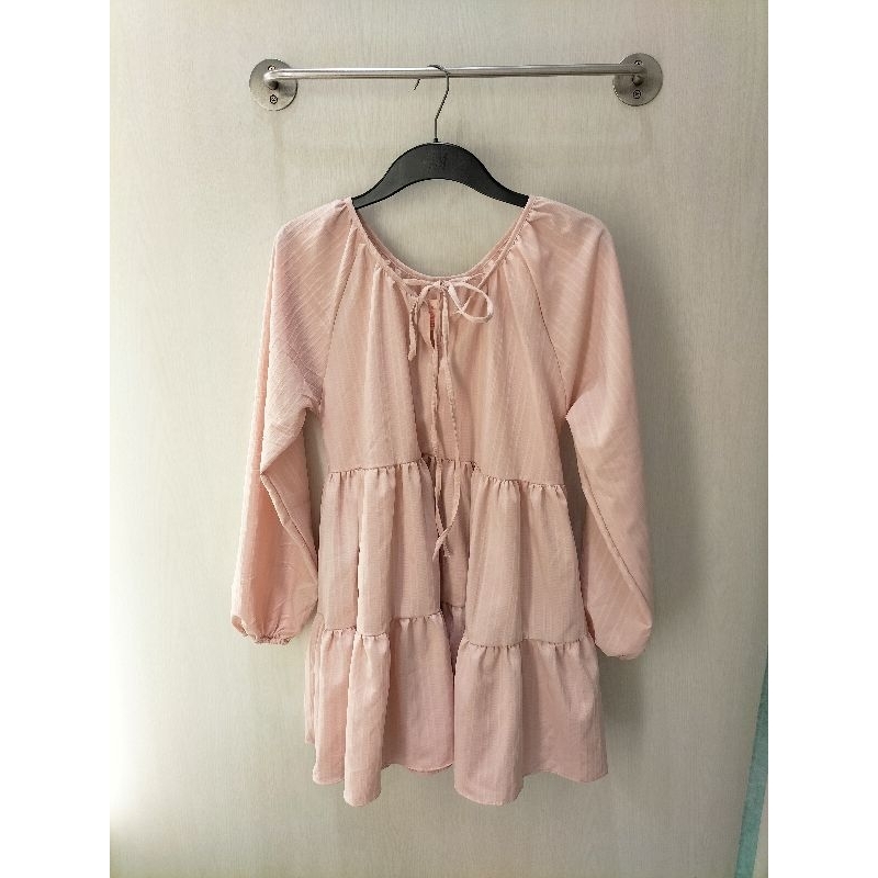 ส่งต่อ3pcs.basket มินิเดรส สีชมพู