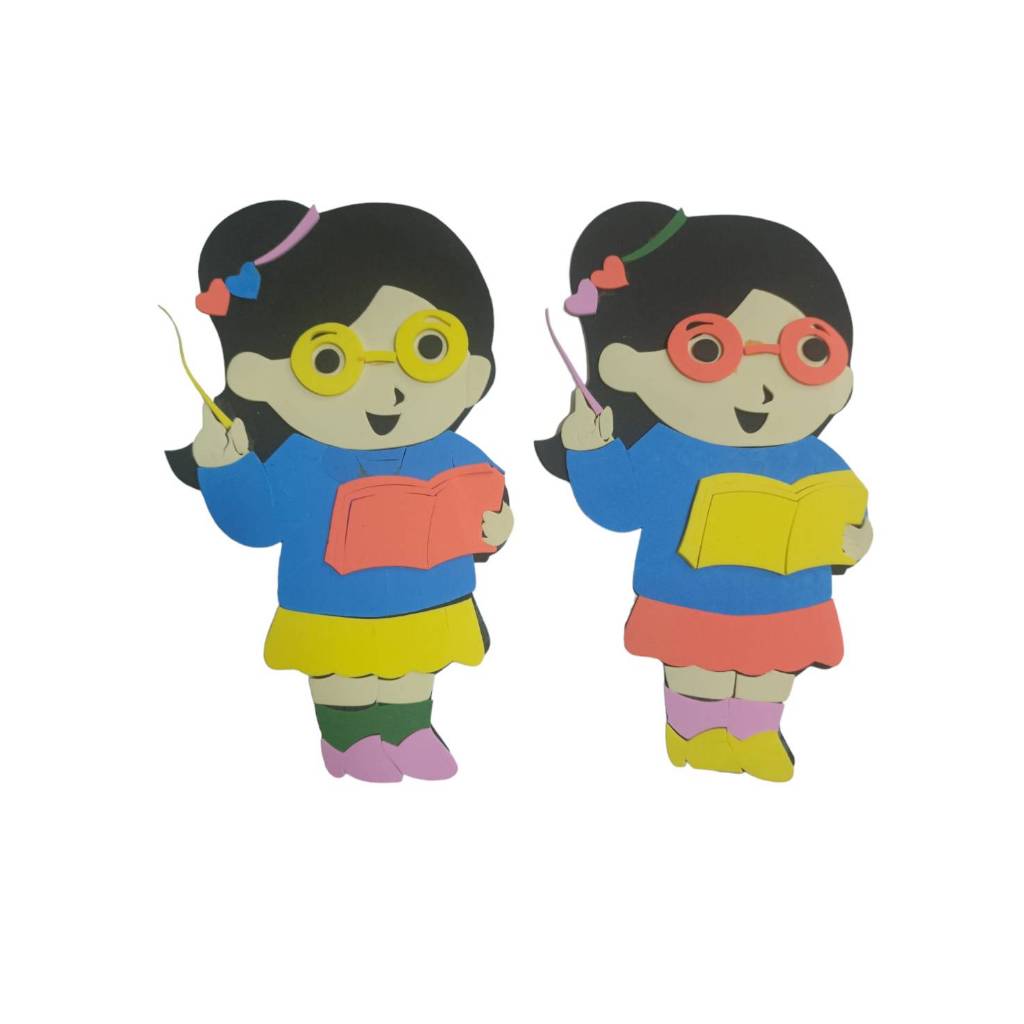 สื่อการสอน โฟมยางติดบอร์ดอาชีพครู สุ่มสี ต่อชิ้น