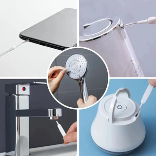 BAANHARDWARE 10 ชิ้น/ชุด แปรงทำความสะอาดรูหัวฉีดฝักบัว แปรงจิ๋วป้องกันการอุดตันของฝักบัว แปรงขนาดเล็ก SB-U004