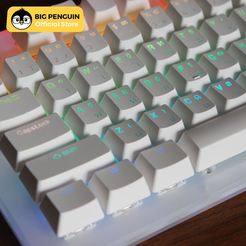 [โค้ดคุ้มลด 20%] Keycap ไทยไฟลอด 104 ปุ่ม คีย์แคปไทยไฟลอด Keycap Thai ไฟลอด Mechanical Keyboard รูปที่ 3