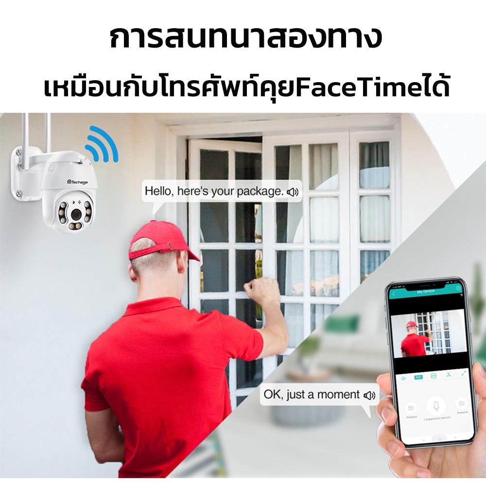 กล้องวงจรปิด v380 Pro 5MP กล้องวงจรปิดไร้สาย กล้องนอกบ้าน Outdoor Wifi Camera ภาพสี มีAI+ คนตรวจจับสัญญาณเตือน