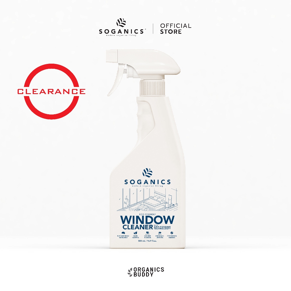 [Clearance/สินค้าตกค้างสต็อกจำนวนจำกัด] SOGANICS Window Cleaner with Anti-Fogging Technology+ 500ml ทำความสะอาดกระจก
