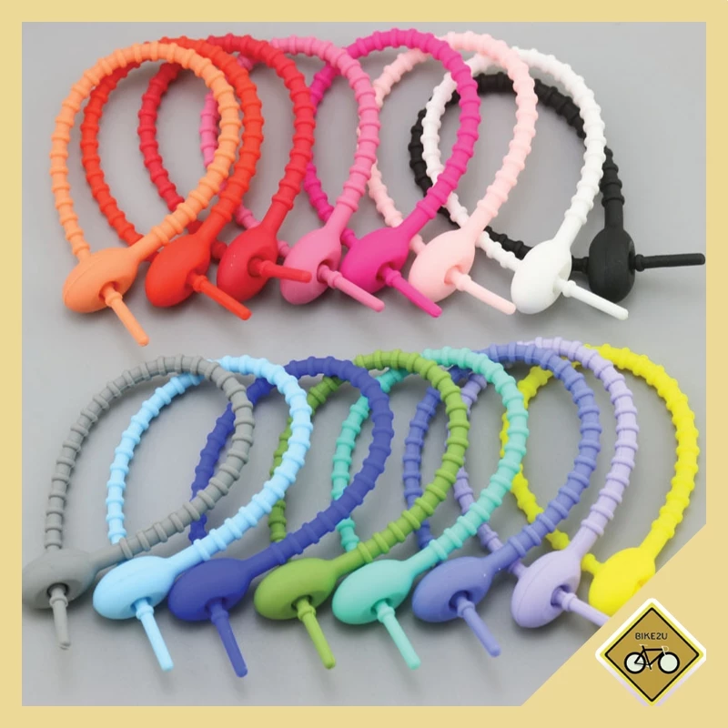 สายรัด ซิลิโคน 120 150 215 260 mm คล้องพวงกุญแจ จี้ อเนกประสงค์ DIY จัดระเบียบ 4 ขนาด  หลายสี พร้อมส่งในไทย