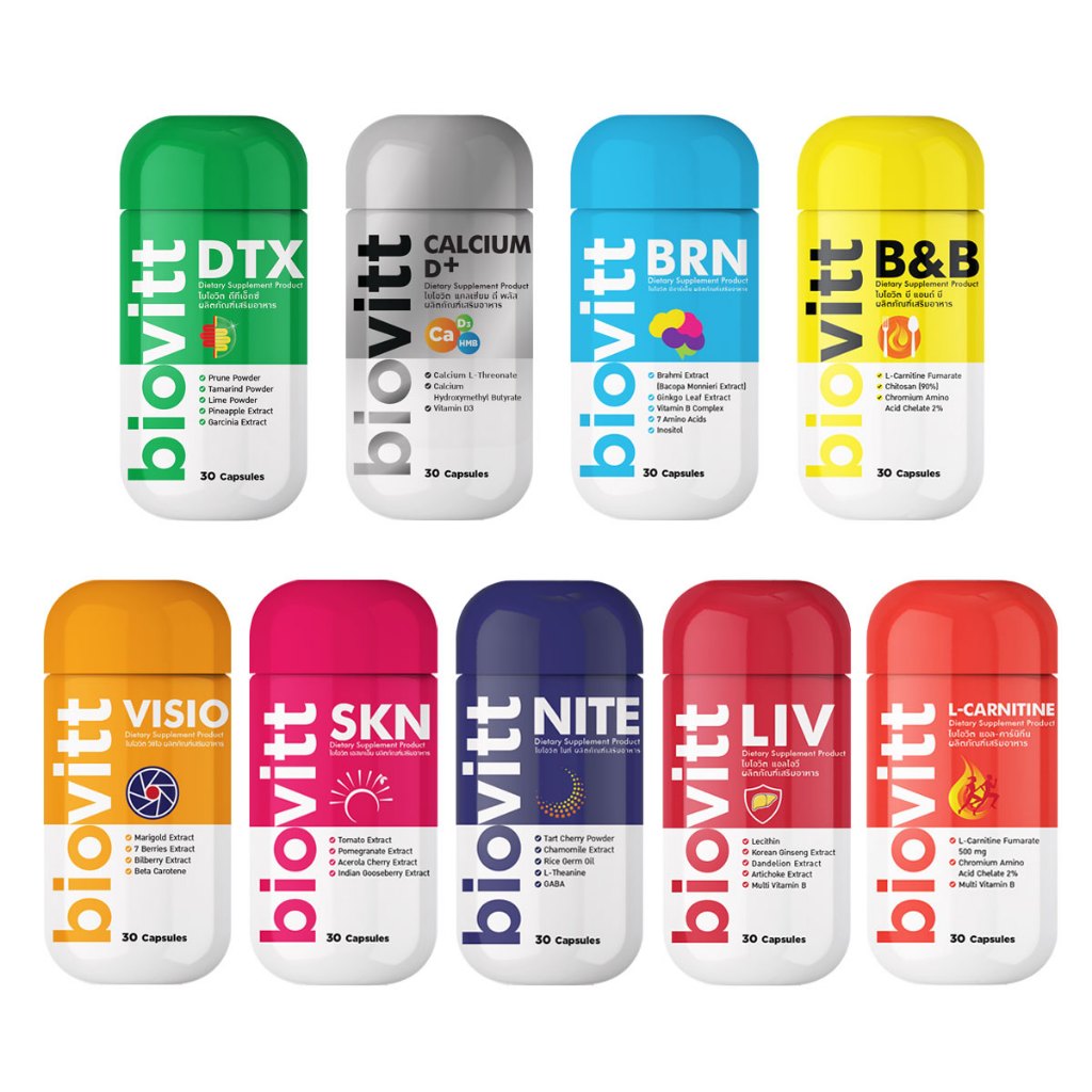 [รวมแคปซูล] biovitt Capsules ไบโอวิต แคปซูล สามารถเลือกสูตรได้ | 1 กระปุก บรรจุ 30 แคปซูล