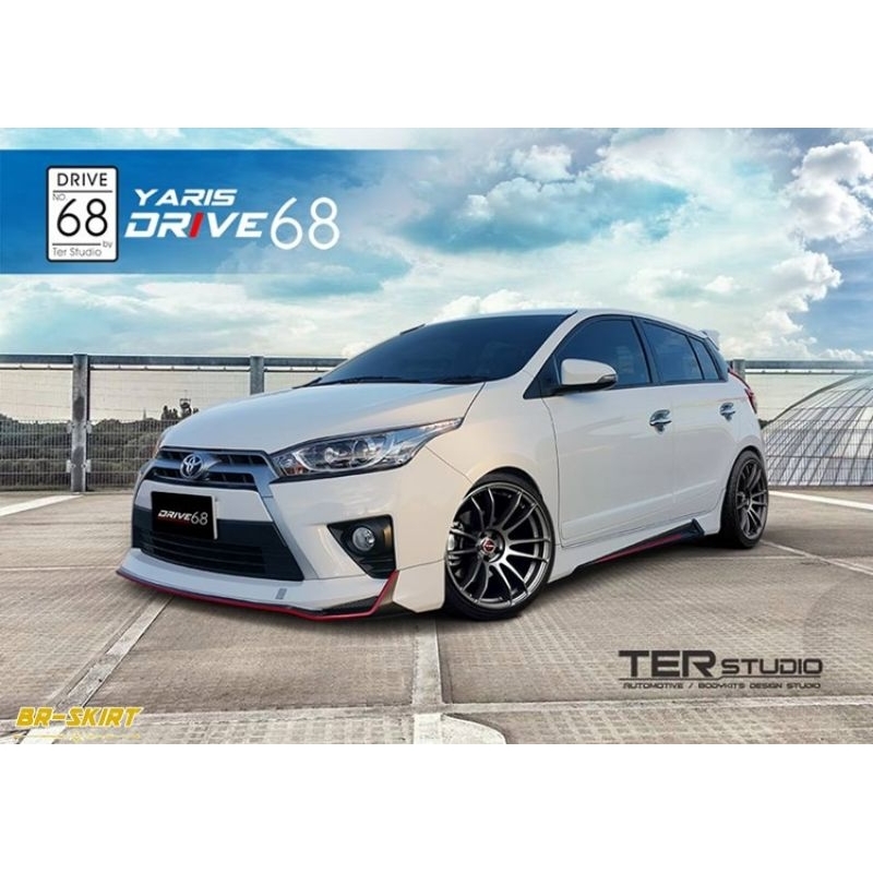 🔥ชุดแต่งสเกิร์ต สปอยเลอร์ Yaris 2014-2016 Drive68