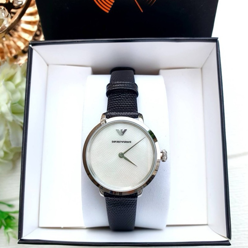 Emporio Armani AR11159 Quartz White Mother of Pearl Dial Ladies Watch /กันน้ำได้ 3ATM