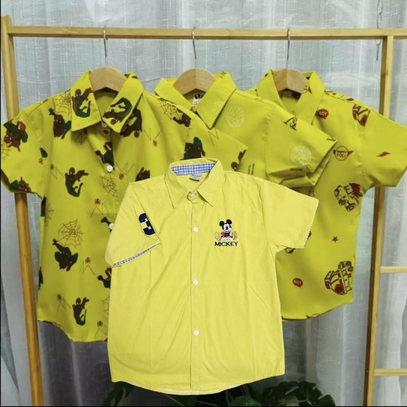 เสื้อเชิ้ตเด็ก แขนสั้น เลือกสีได้แต่คละลาย ราคา ถูกที่สุด ดีลบีเคเค แกลเลอรีภาพที่ 4