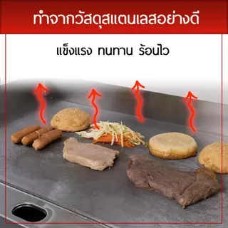 SGE เตาย่างสเต็ก เตาเทปันยากิ สแตนเลส รุ่น GD ระบบไฟฟ้าแก๊ส มีให้เลือกถึง 2 รุ่น เตาหัวคู่/เดี่ยว