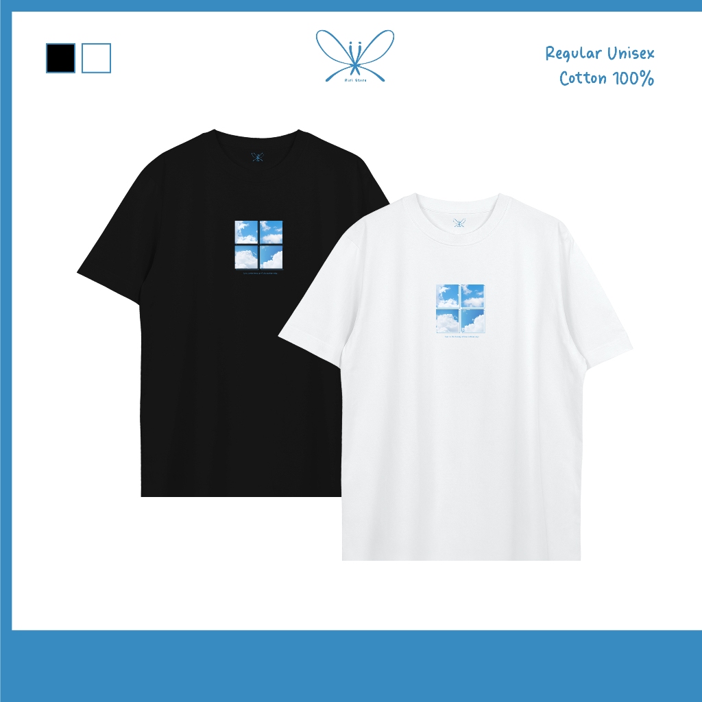 Lost in the beauty of sky เสื้อยืด Minimal T-shirt Regular Unisex Cotton100%