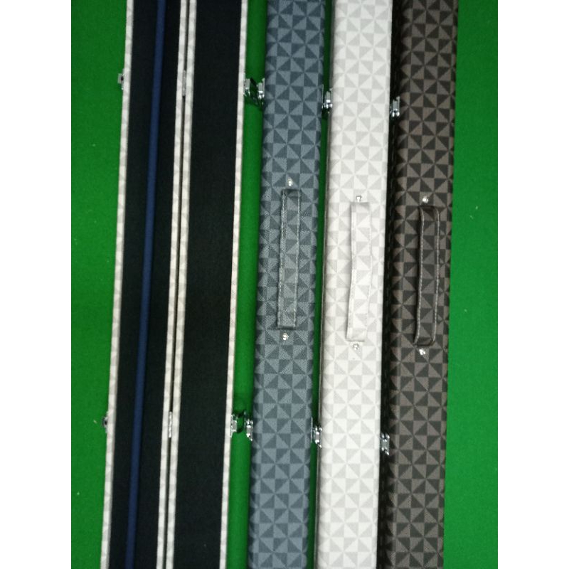 กล่องใส่ไม้คิวสนุ๊กเกอร์ท่อนเดียวสองรางใส่ไม้ยาว58ได้พัสดุเป็นไม้หุ้มหนังมีกุญแจล็อค