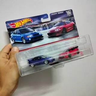 โมเดลรถเหล็ก Hot Wheels Premium 2 Pack (แพ็คคู่) Mitsubishi Lancer Evolution/ '95 Mitsubishi Eclipse (ล้อยาง) ลิขสิทธิ์