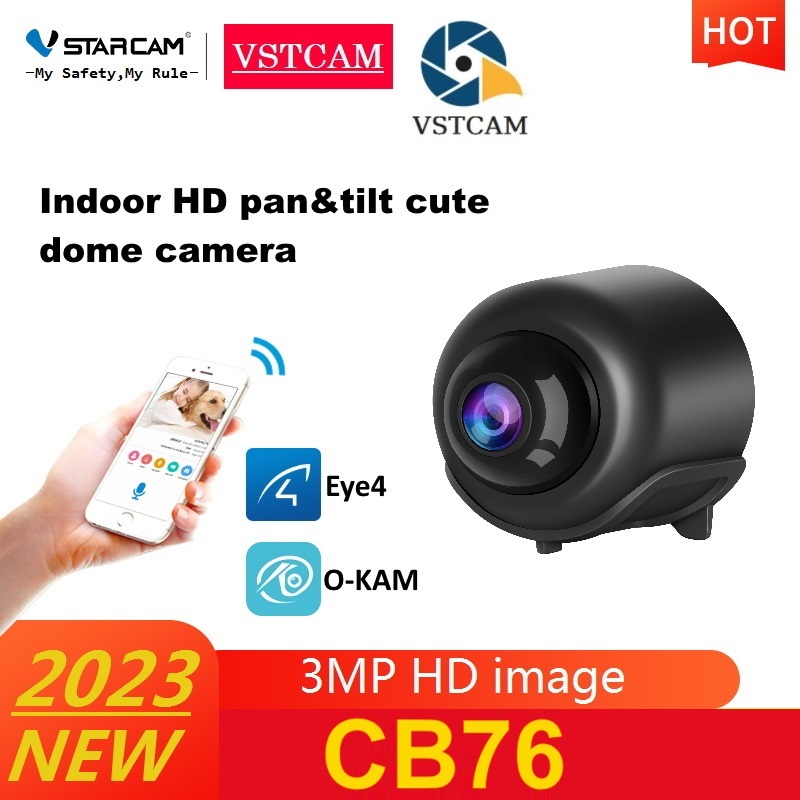 Vstarcam CB76 (ขนาดเล็ก) ความละเอียด 3 ล้านพิกเซล กล้องวงจรปิดไร้สาย Indoor SMART CAMERA  กล้อง Bluetooh