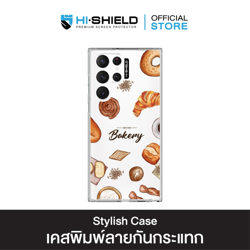 [เคสS24ultra] HI-SHIELD Stylish เคสใสกันกระแทก Samsung S22ultra รุ่น Bakery1