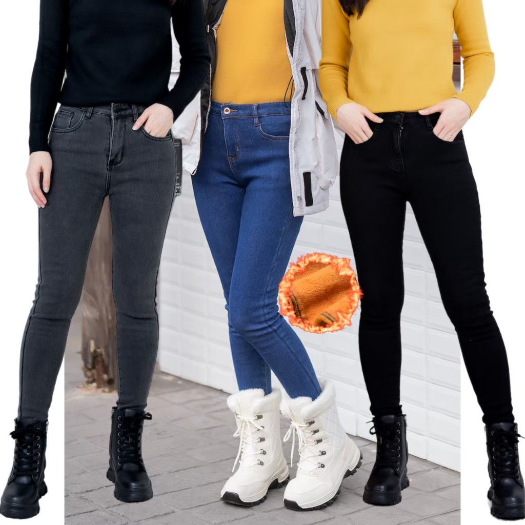 PT06 กางเกงยีนส์บุขนวูลกันหนาว ลุยหิมะ กันหนาว -10 องศา ยืดได้ รุ่น FUR JEAN COATMEE