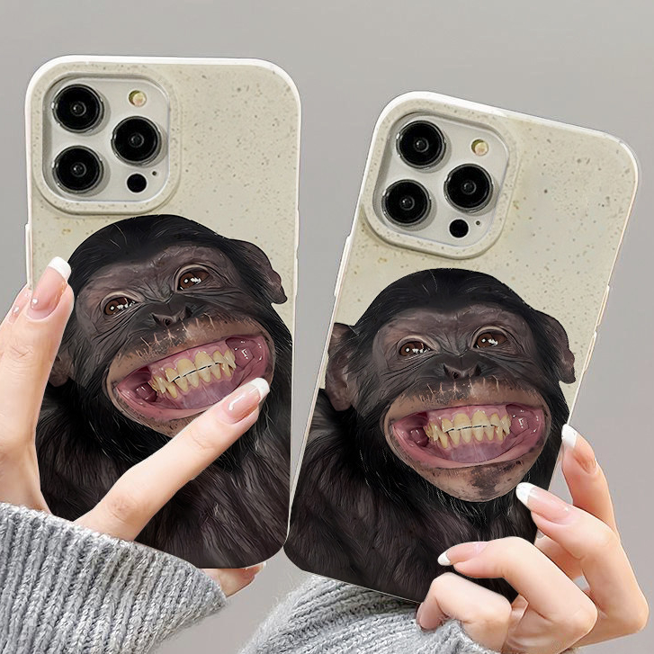 สำหรับ iPhone11 13 For เคสไอโฟน14 15 12 Pro Max X XS XR 7 8 14 15Plus 12 13MINI น่ารักตลกลิงอุรังอุตังมีความสุข รุ่น เคส