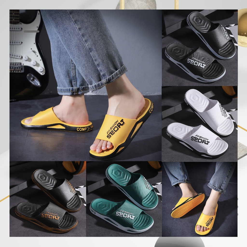 Swayy รุ่นขายดี รองเท้าแตะแฟชั่นแบบสวมผช สีพื้นมีให้เลือก 5 สี พื้นหนาพื้นนุ่มสวมใส่สบายแต่งตัวง่ายใส่ได้ทุกโอกาสดีมาก