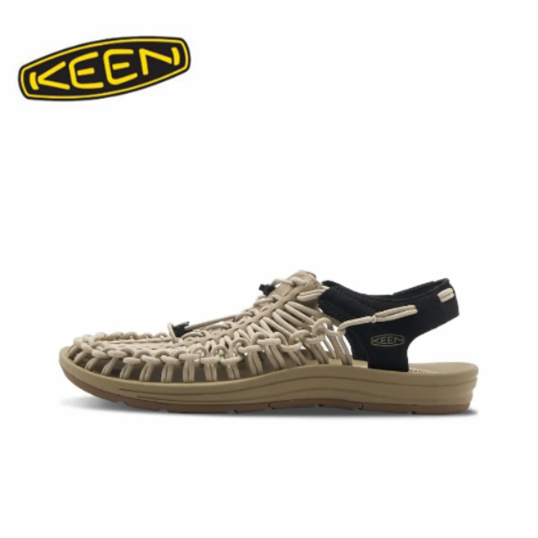 KEEN Uneek Outdoor Casual non-slip simple water shoes Beach sandals brown splicing black [ของแท้ 100 % ]